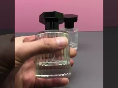 Botella redonda hexagonal 50ml del espray de perfume de la raya vertical del casquillo de la botella de perfume 30ML