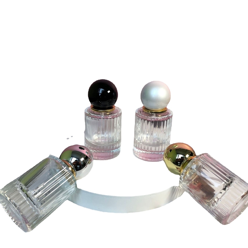 Glass 50ml Perfume Spray Bottle Round Cap Cosmetic Rectangle Shape